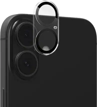 Angle. ZAGG - Glass Elite Anti-Reflective Lens Protector for Apple iPhone 16/16 Plus - Clear.