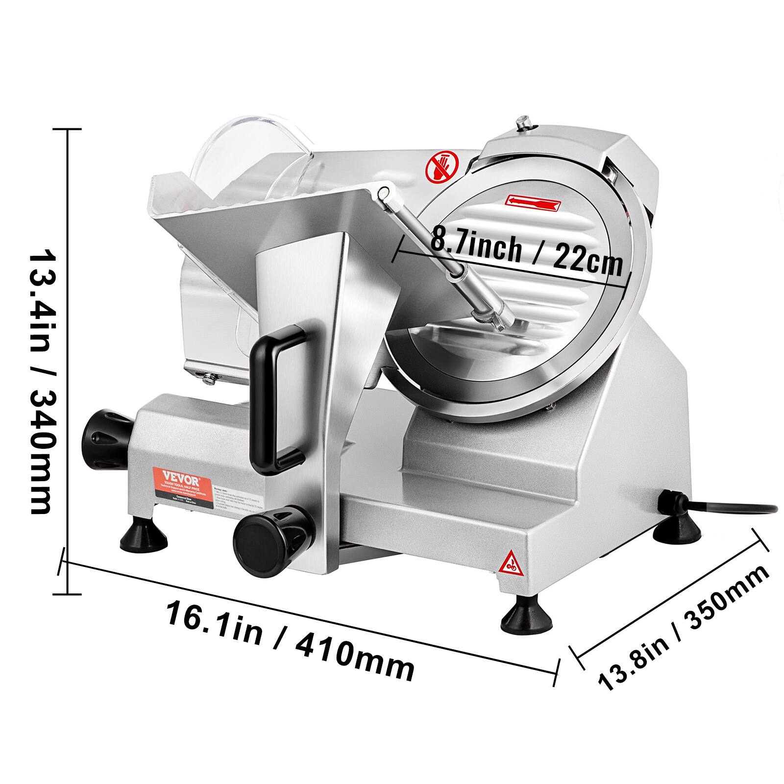 13.4in / 340mm  
8.7in / 22cm  
16.1in / 410mm  
13.8in / 350mm