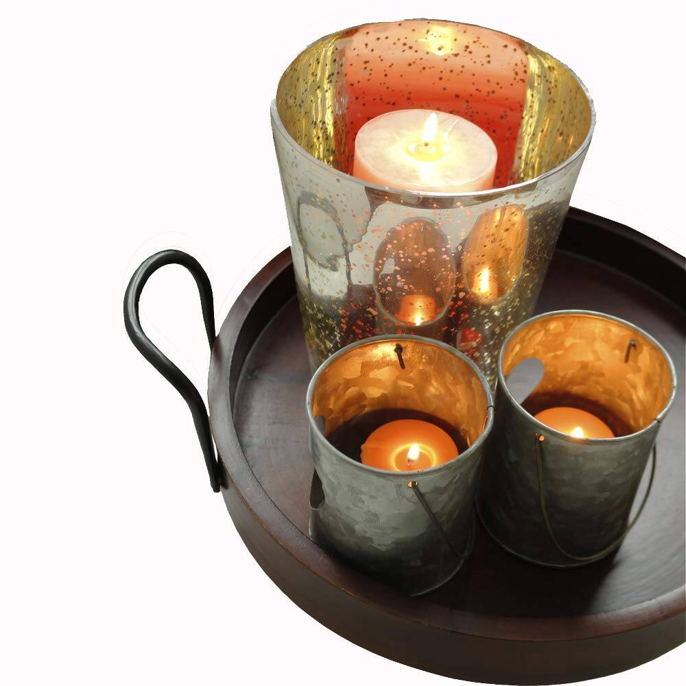 Alt View 4. Amber Sporting Goods - Champagne Vase Style Handmade Glass Votive Candle Holders for Wedding & Home Décor (Set of 2, Large).