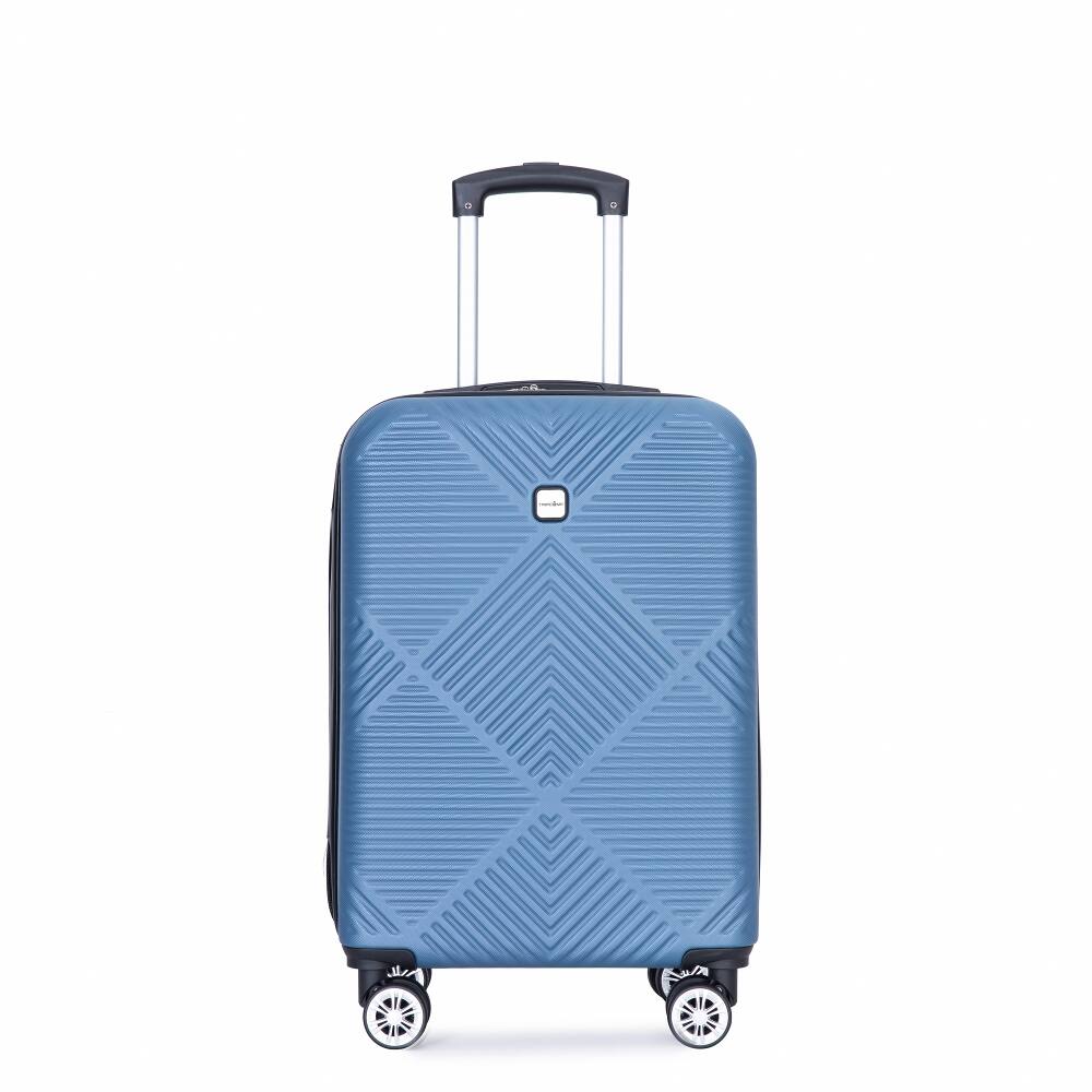 Back. Ropilly - Ropilly 4 Piece Hard Shell Luggage Set Blue Luggage Set with Spinner Wheels 14 Inch Cosmetic Train Case - Blue.
