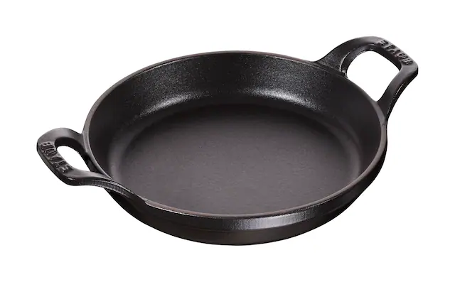 Front. Staub - Staub Cast Iron 6-inch Round Gratin Baking Dish - Matte Black - Matte Black.