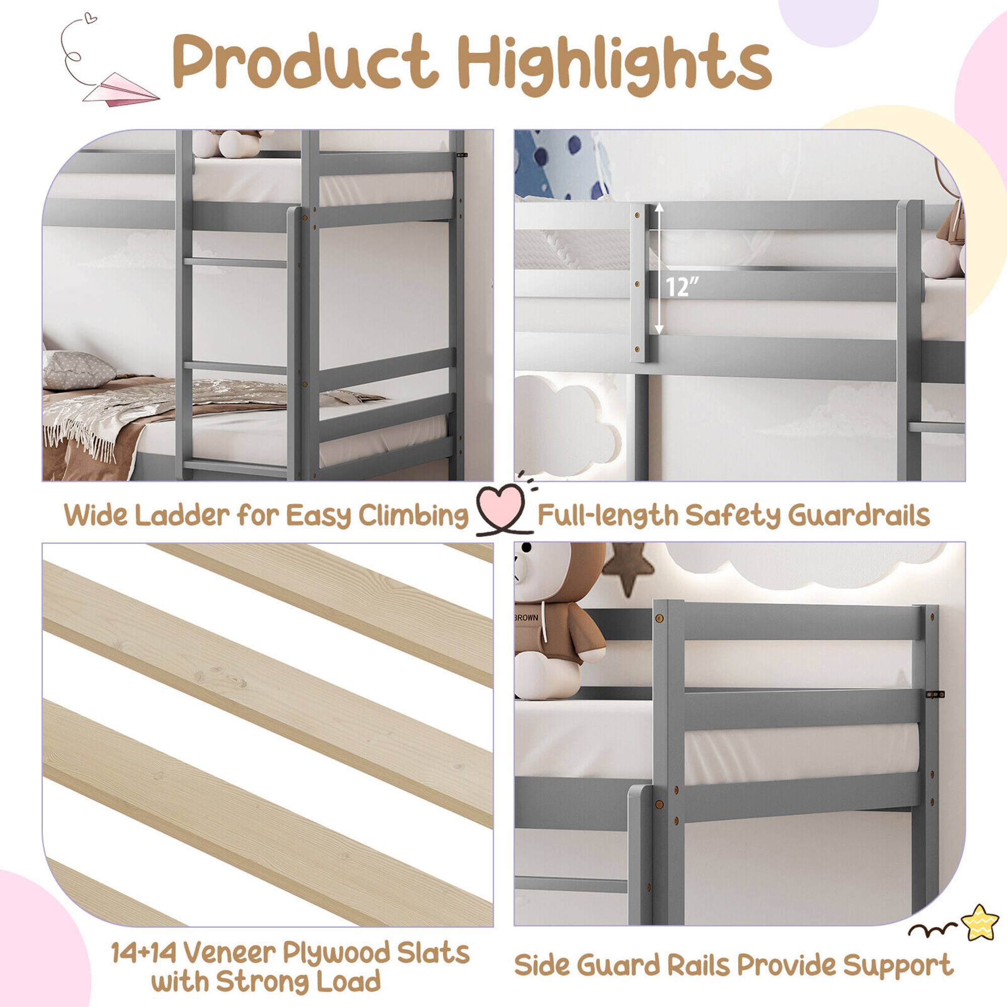 Product Highlights

- Wide Ladder for Easy Climbing
- Full-length Safety Guardrails
- 14+14 Veneer Plywood Slats with Strong Load
- Side Guard Rails Provide Support