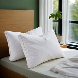 Peace Nest - Goose Feather Bed Pillows 2 Pack - White