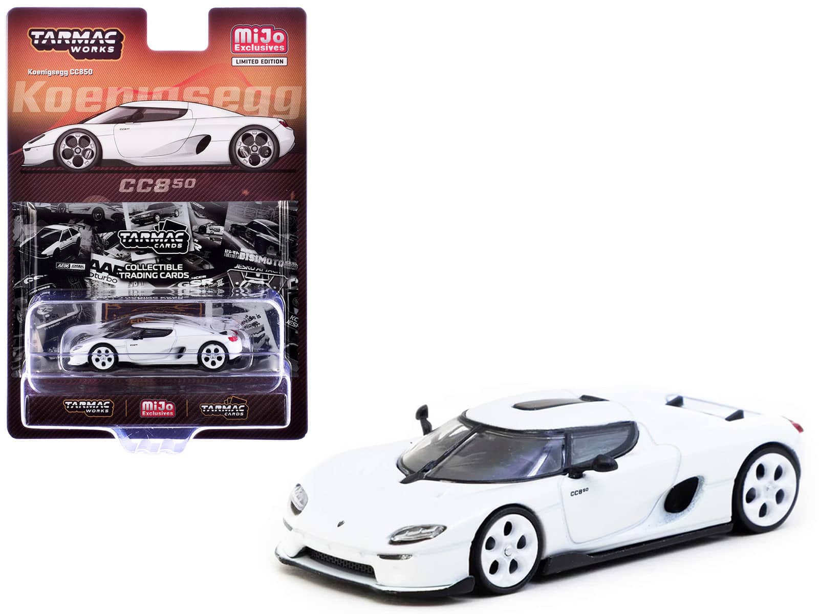 "Koenigsegg CC850 White with Tarmac Cards ""Global64"" Series 1/64 Diecast Model by Tarmac Works" price history on PriceWatchPro