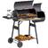 Front. Outsunny - Charcoal Grill with Offset Smoker, 231 Sq.In. Cooking Area, Barrel BBQ Grill and Smoker Combo with Side Tables, Shelf - Black.