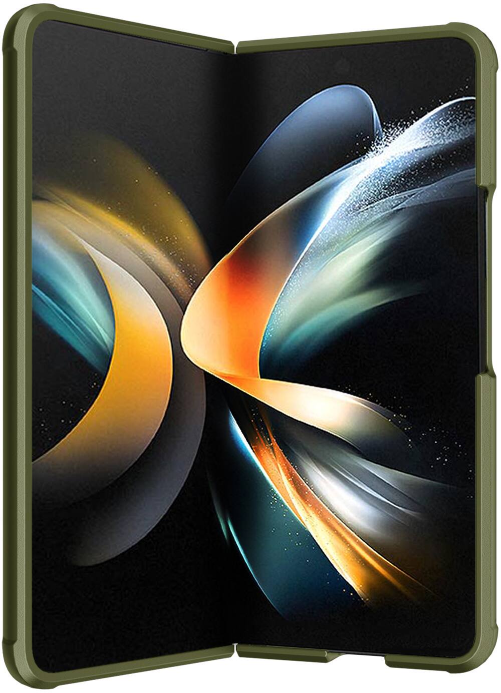 Alt View 8. Nakedcellphone - Case for Samsung Galaxy Z Fold 5 - Special Ops Rugged Tactical Cover - Olive Green.
