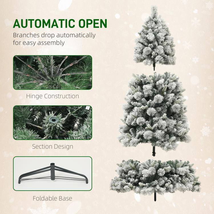 AUTOMATIC OPEN  
Branches drop automatically for easy assembly

Hinge Construction

Section Design

Foldable Base