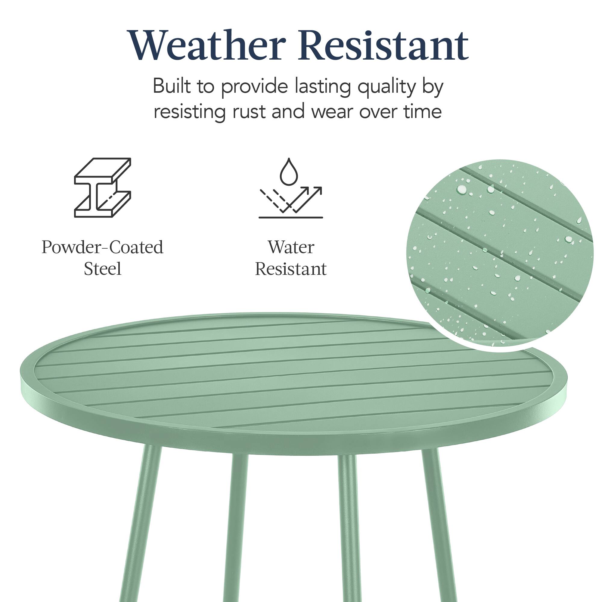 Weather Resistant

Built to provide lasting quality by resisting rust and wear over time

Powder-Coated Steel

Water Resistant