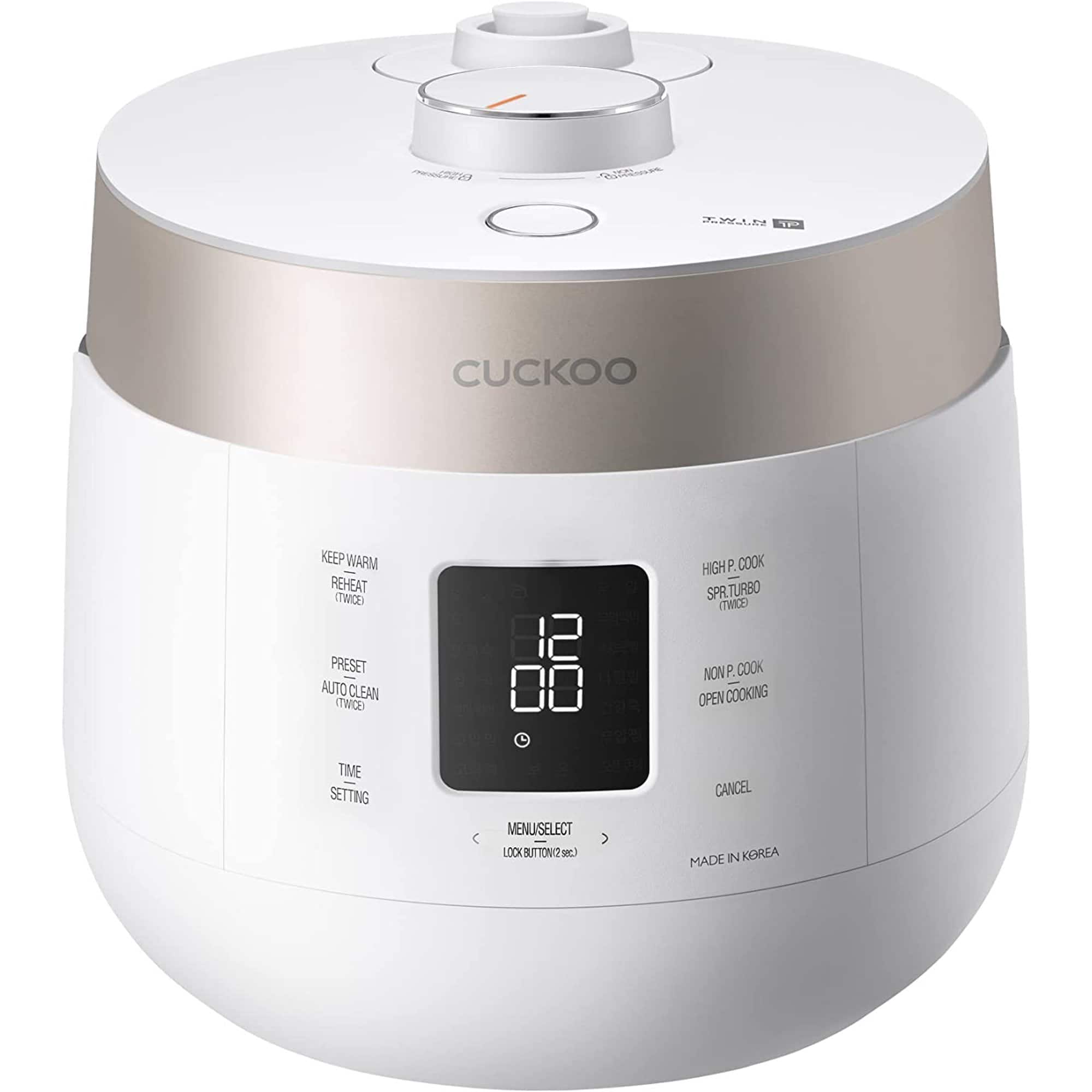 Front. Cuckoo - 10-Cup HP Twin Pressure Rice Cooker - CRP-ST1009F - White.