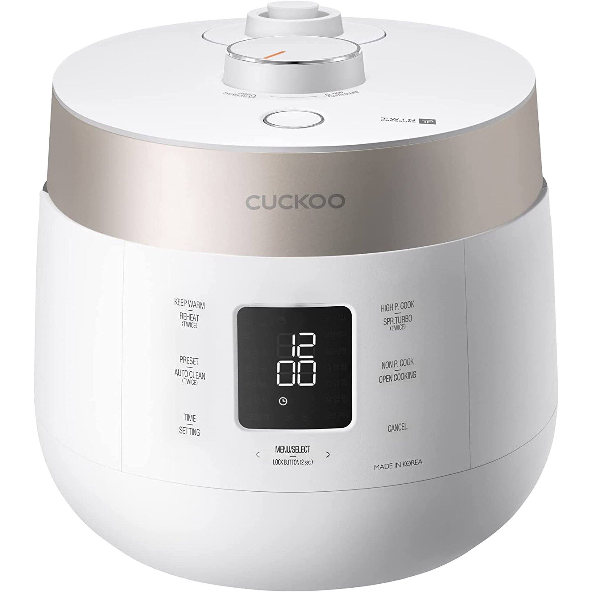 Front. Cuckoo - 10-Cup HP Twin Pressure Rice Cooker - CRP-ST1009F - White.