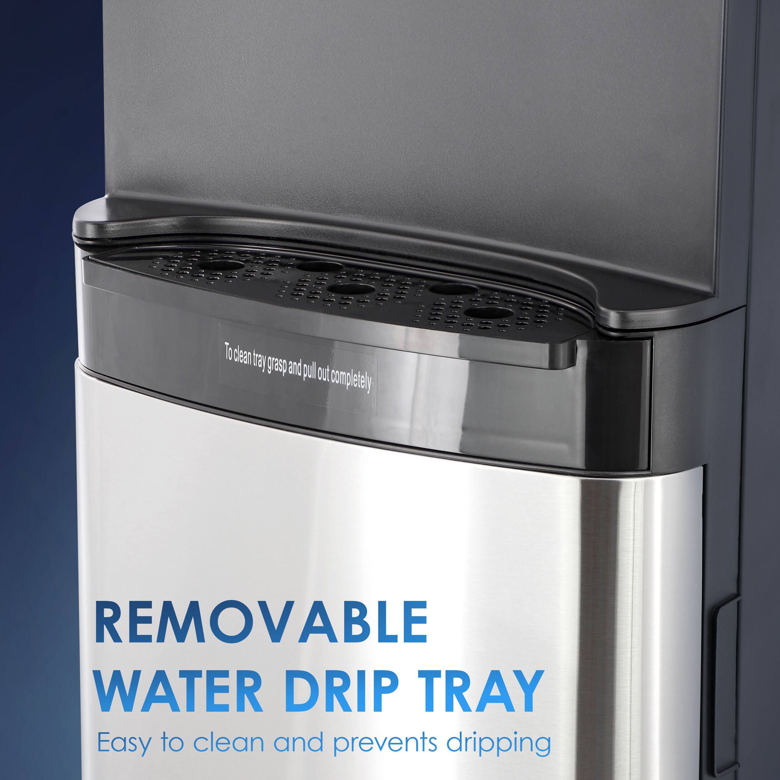 To clean tray, grasp and pull out completely.

REMOVABLE WATER DIP TRAY

Easy to clean and prevents dripping