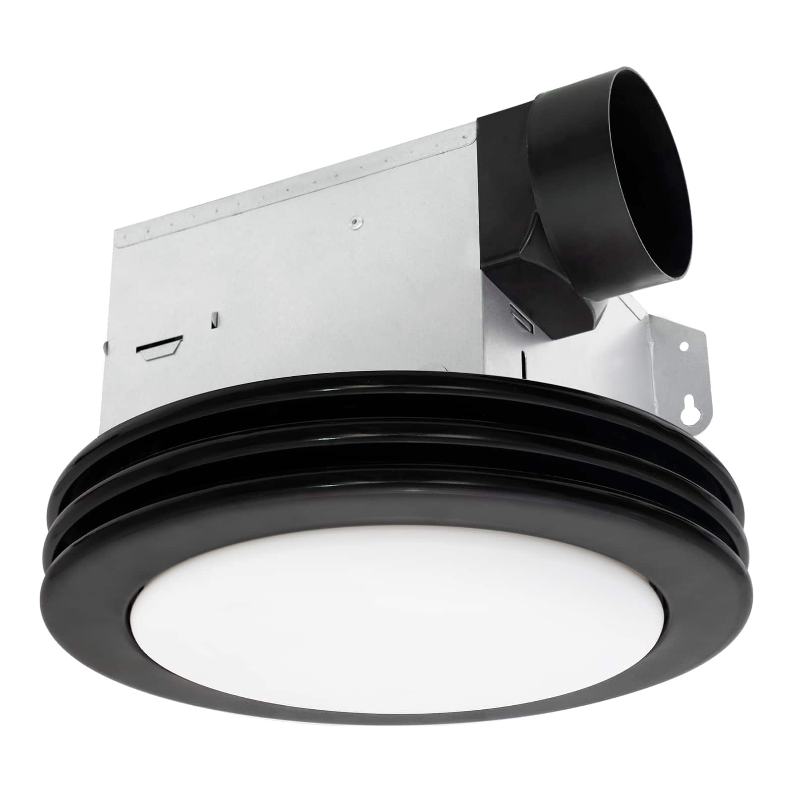Akicon - Bathroom Exhaust Fan with Light, 80 CFM 2 Sones, 15 Watt Dimmable 3000K/4000K/5500K 3CCT LED Light Matte - Black