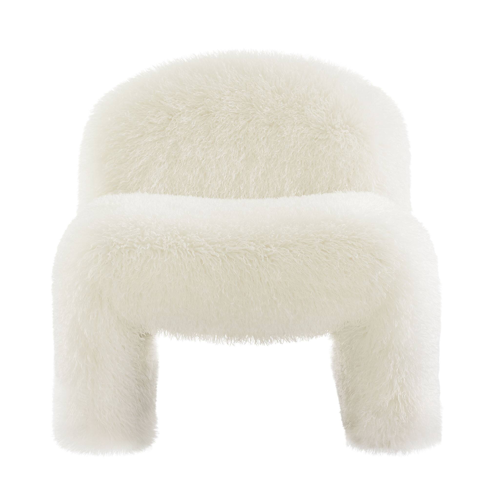 Alt View 5. Modway - Mina Faux Fur Accent Chair by Modway - White.