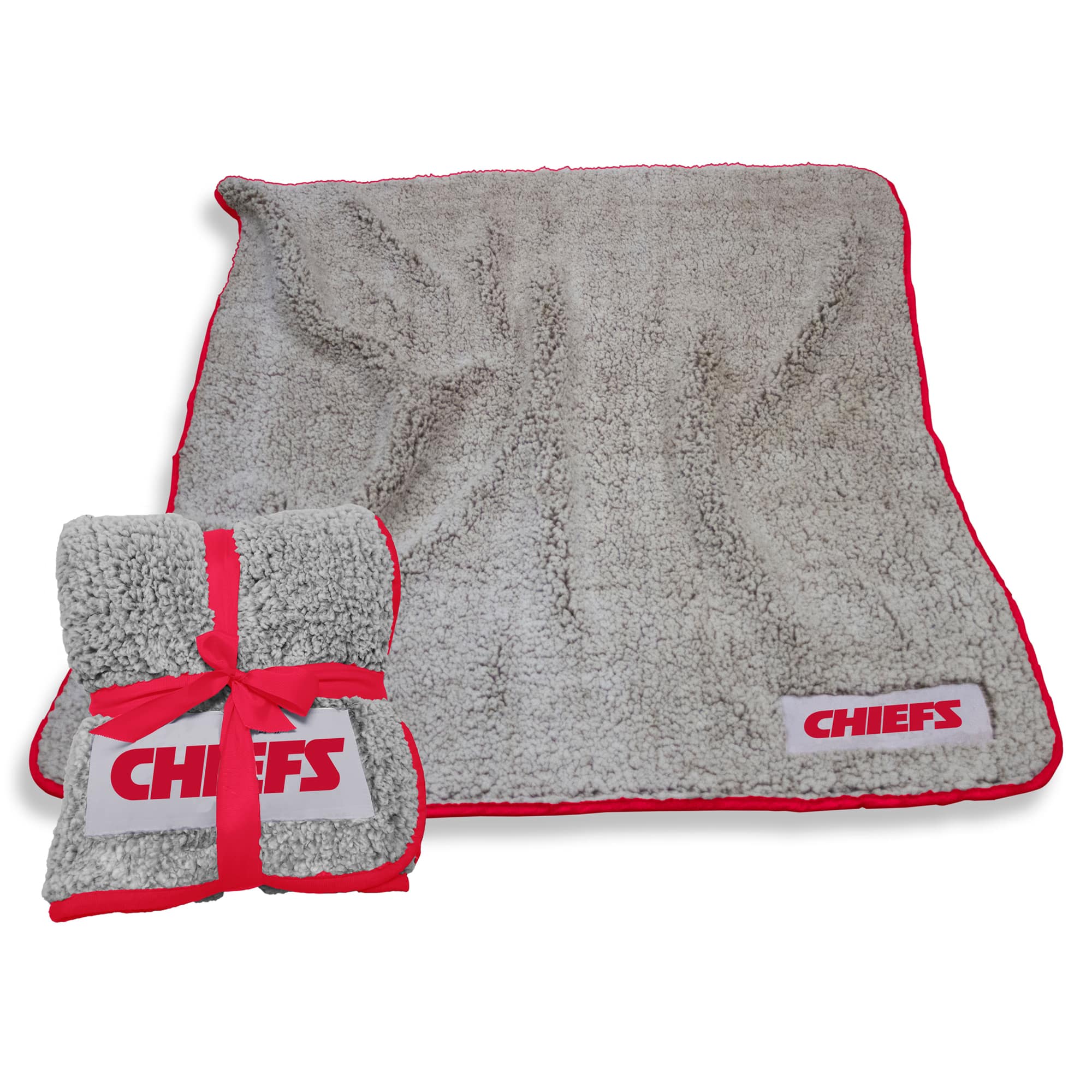 Front. Logo Brands - Kansas City Chiefs 50" x 60" Frosty Fleece Team Blanket - Multicolor.