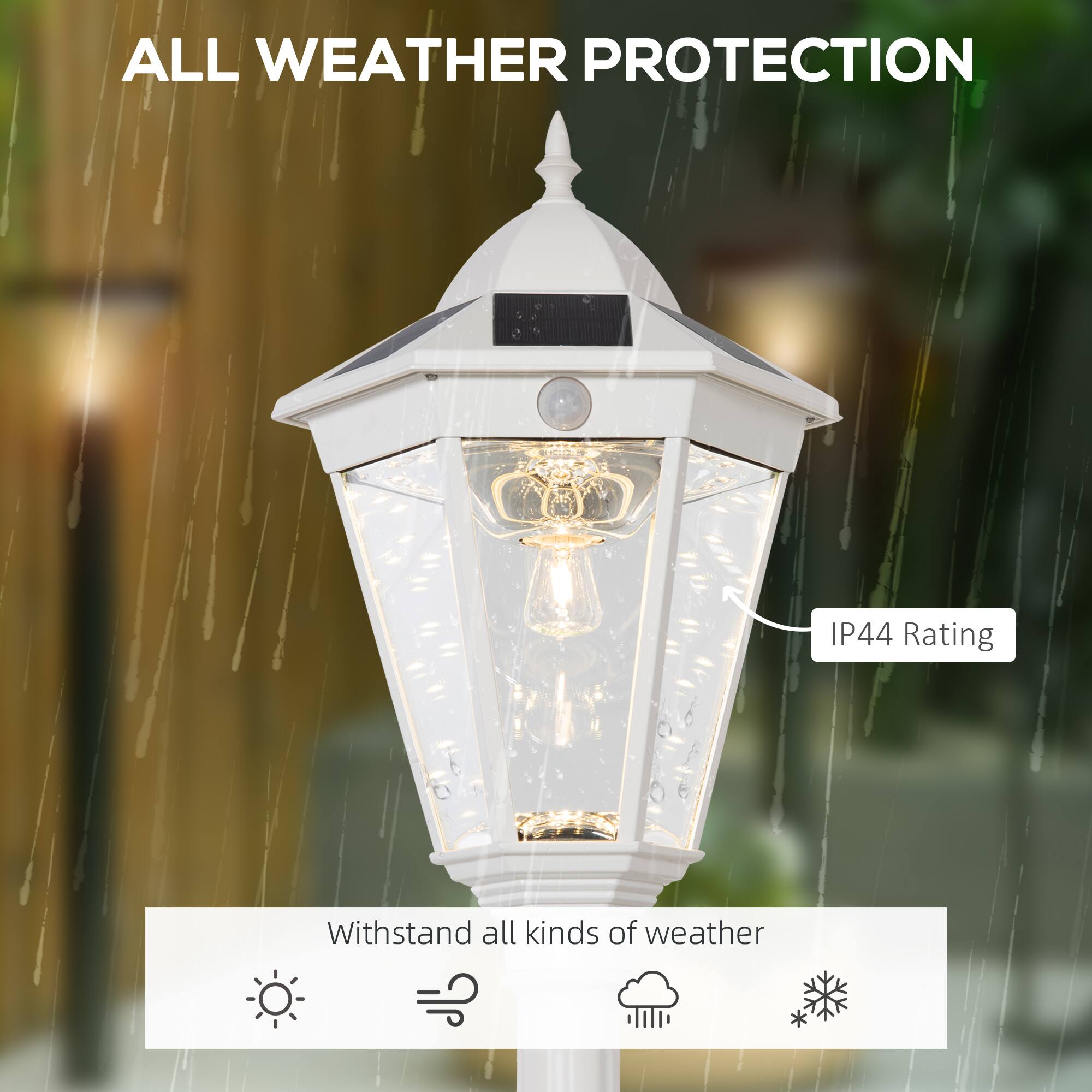 ALL WEATHER PROTECTION
IP44 Rating
Withstand all kinds of weather