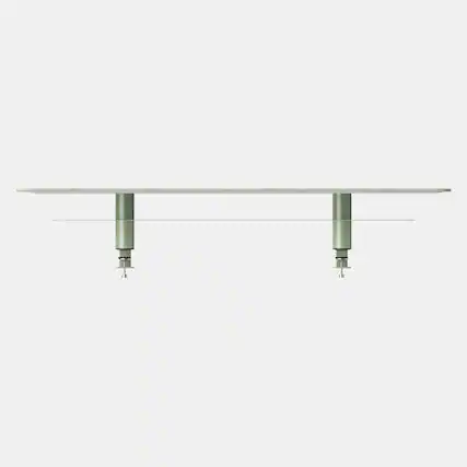 Front. Branch Furniture - Branch Large Monitor Stand – Durable Steel Construction with Felt Liner, Hidden Storage, and Universal Clamp - Sage.