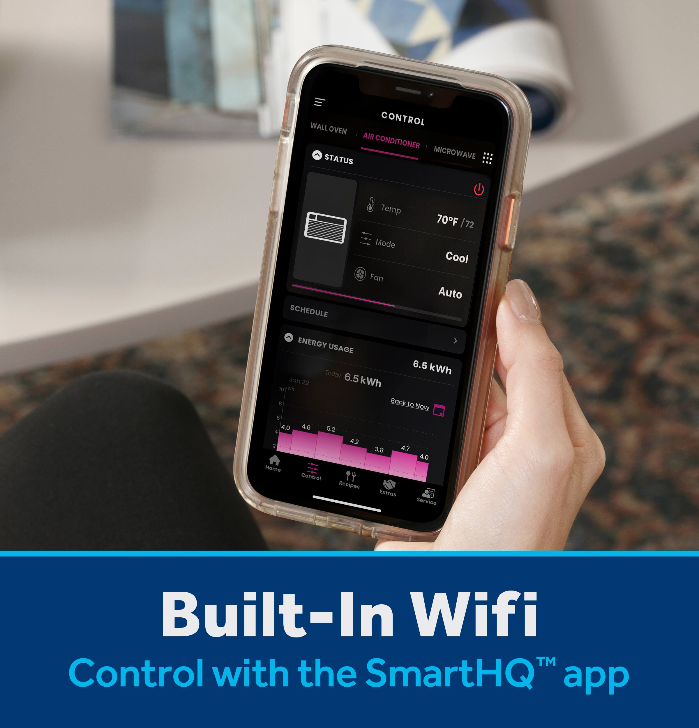 Built-In Wifi Control with the SmartHQ app.