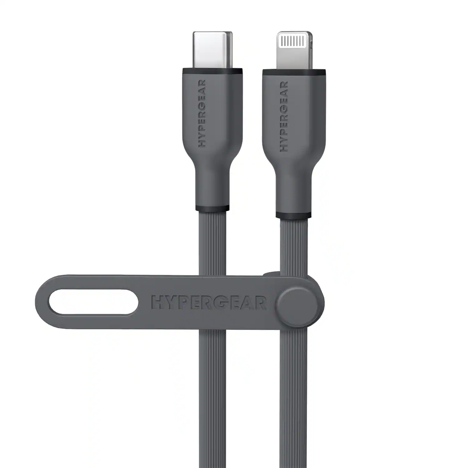 HyperGear - 16009 Flexi Pro Usb-c To Lightning Soft-touch Silicone Fast Charge And Sync Cable, 10-ft - Gray