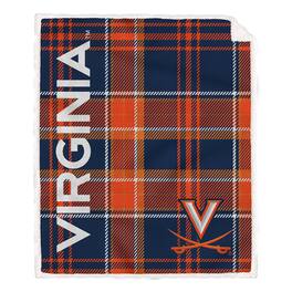 Pegasus - Virginia Cavaliers 50" x 60" Playmaker Plaid Ultra Cozy Sherpa Throw - Multicolor