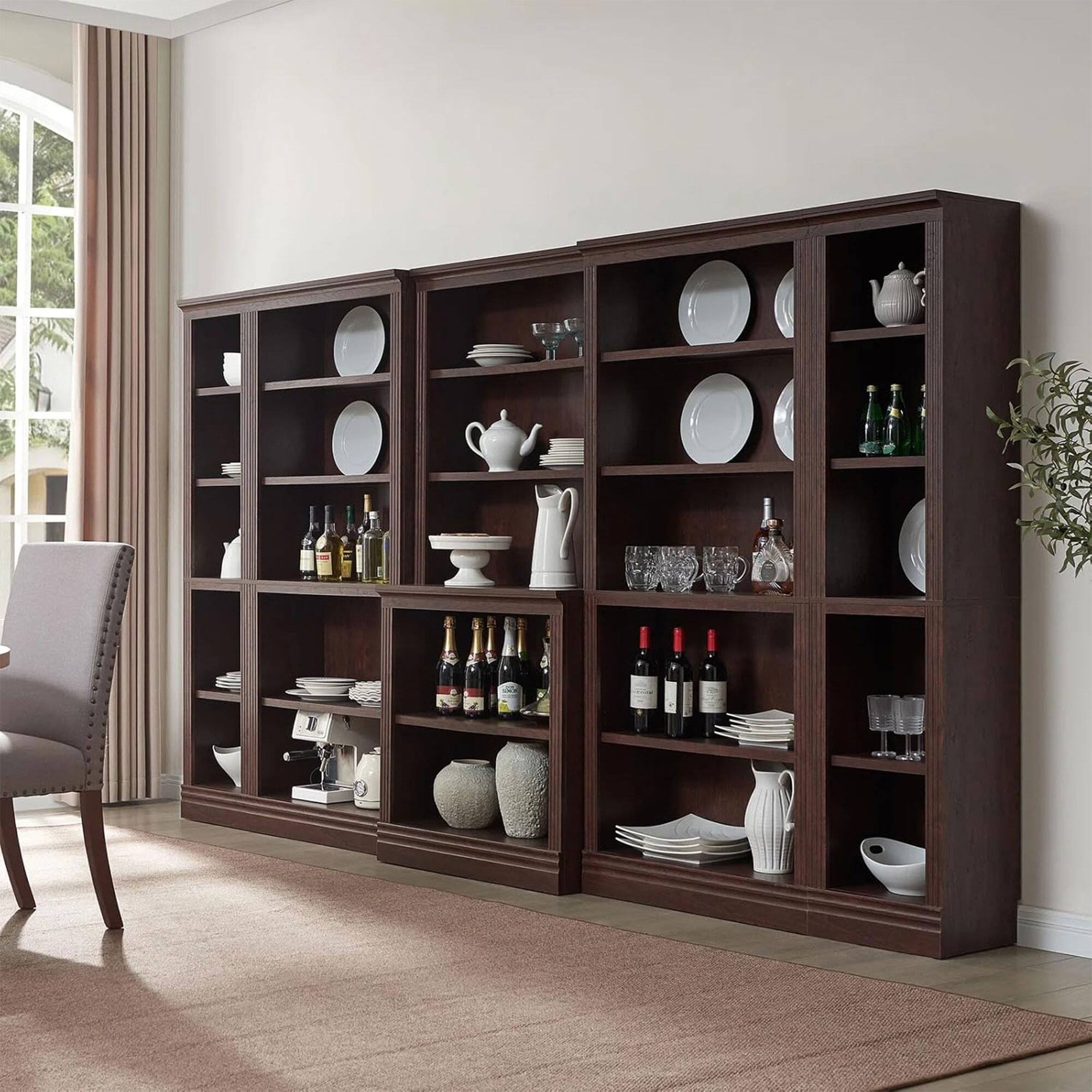 Alt View 8. VAUXHILL & CO. - VAUXHILL & CO. Halston Standard Bookcase Adjustable Open Shelving Unit, Cherry - Dark Cherry.