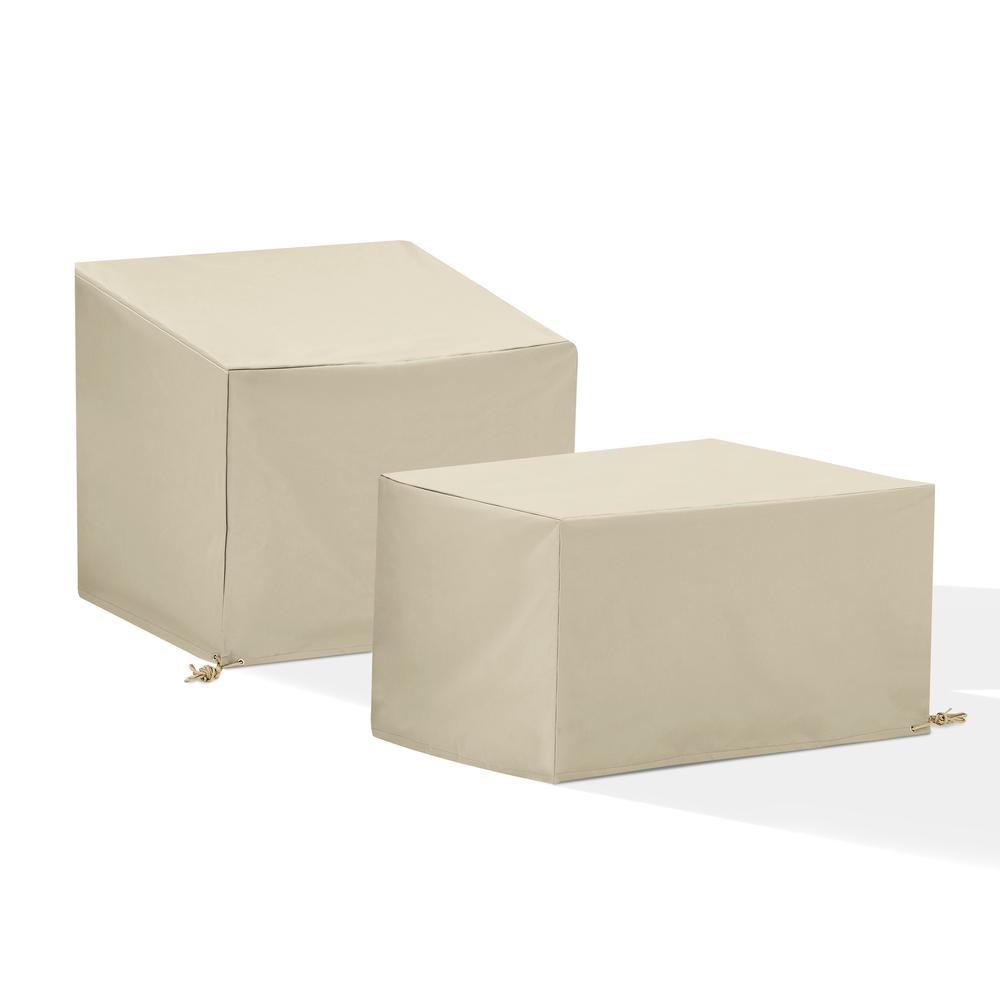 Alt View 2. Crosley Furniture - 2Pc Outdoor Furniture Cover Set - Chair & Square Table/Ottoman - Tan.