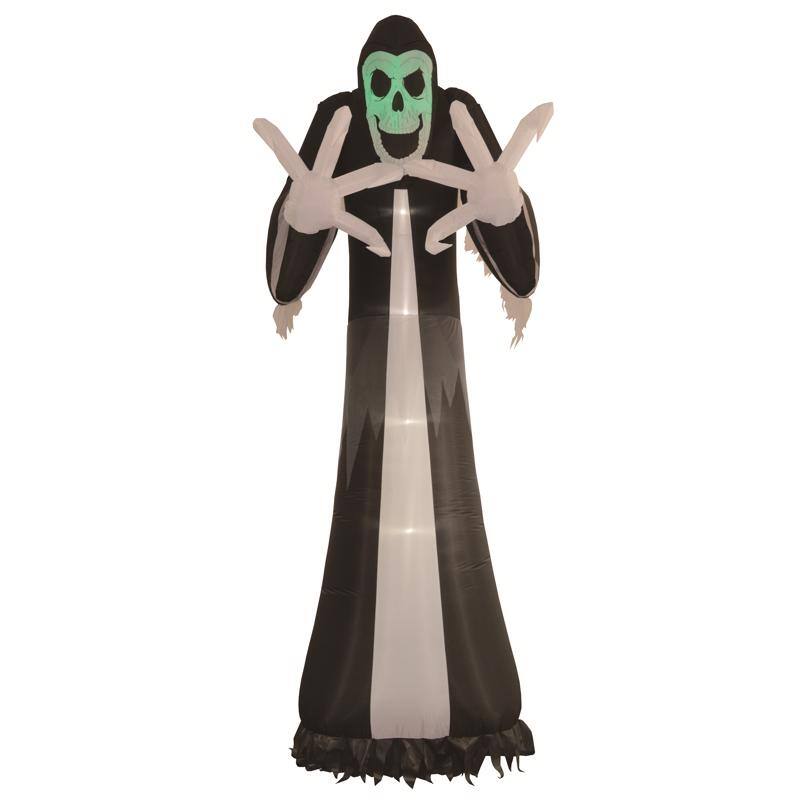 Angle. Celebrations - Celebrations 12 ft. Prelit Grim Reaper Inflatable - Multicolored.