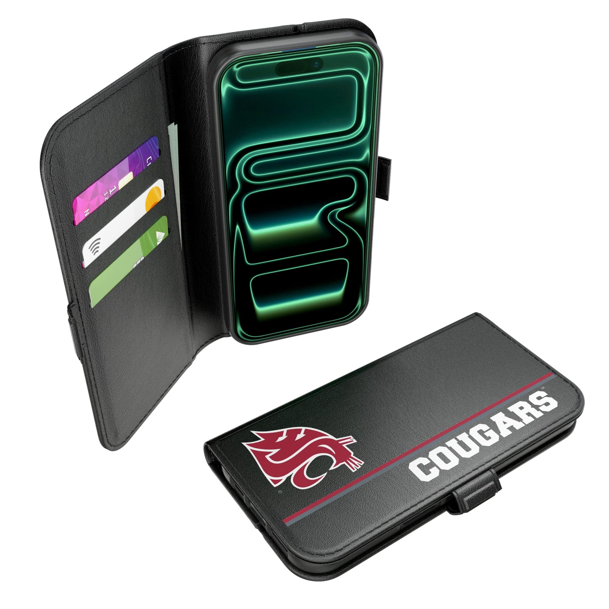 Keyscaper - NCAA - Washington State Cougars iPhone Folio 2.0 Case - 17 Pro - Black price history on PriceWatchPro
