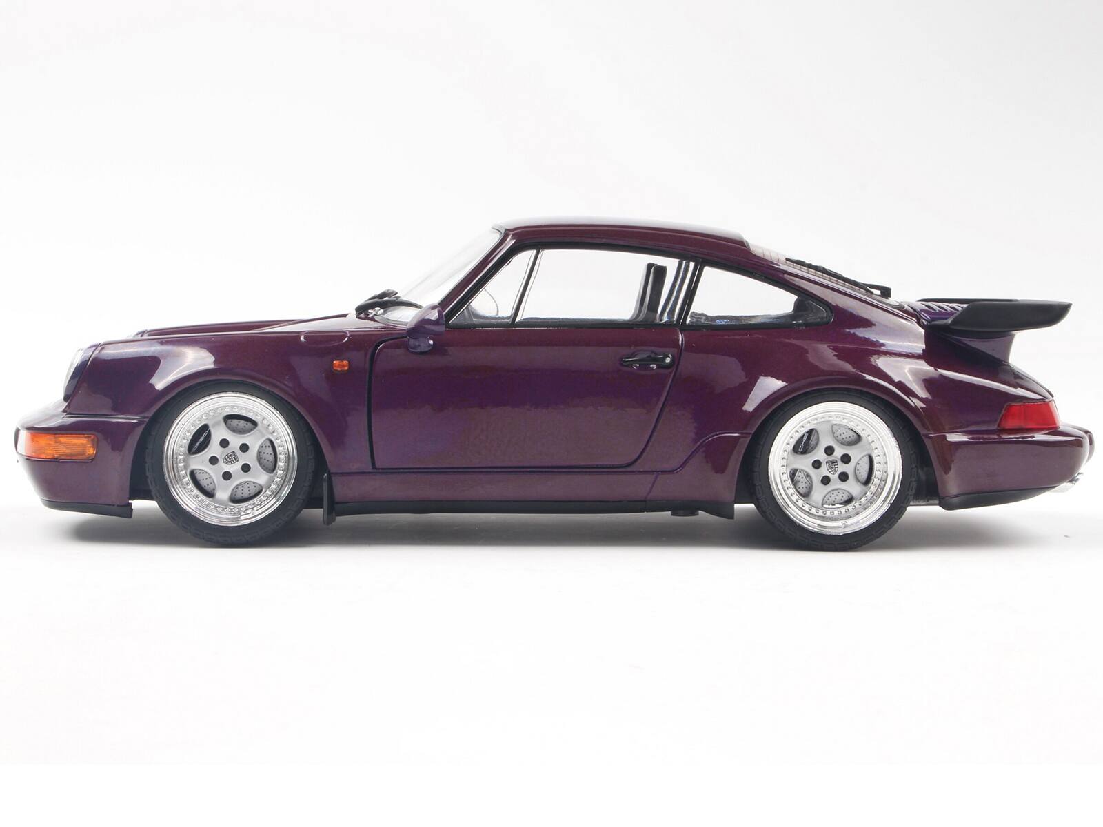 Alt View 2. Solido - 1990 Porsche 911 (964) Turbo Violet Blue Metallic 1/18 Diecast Model Car by Solido.