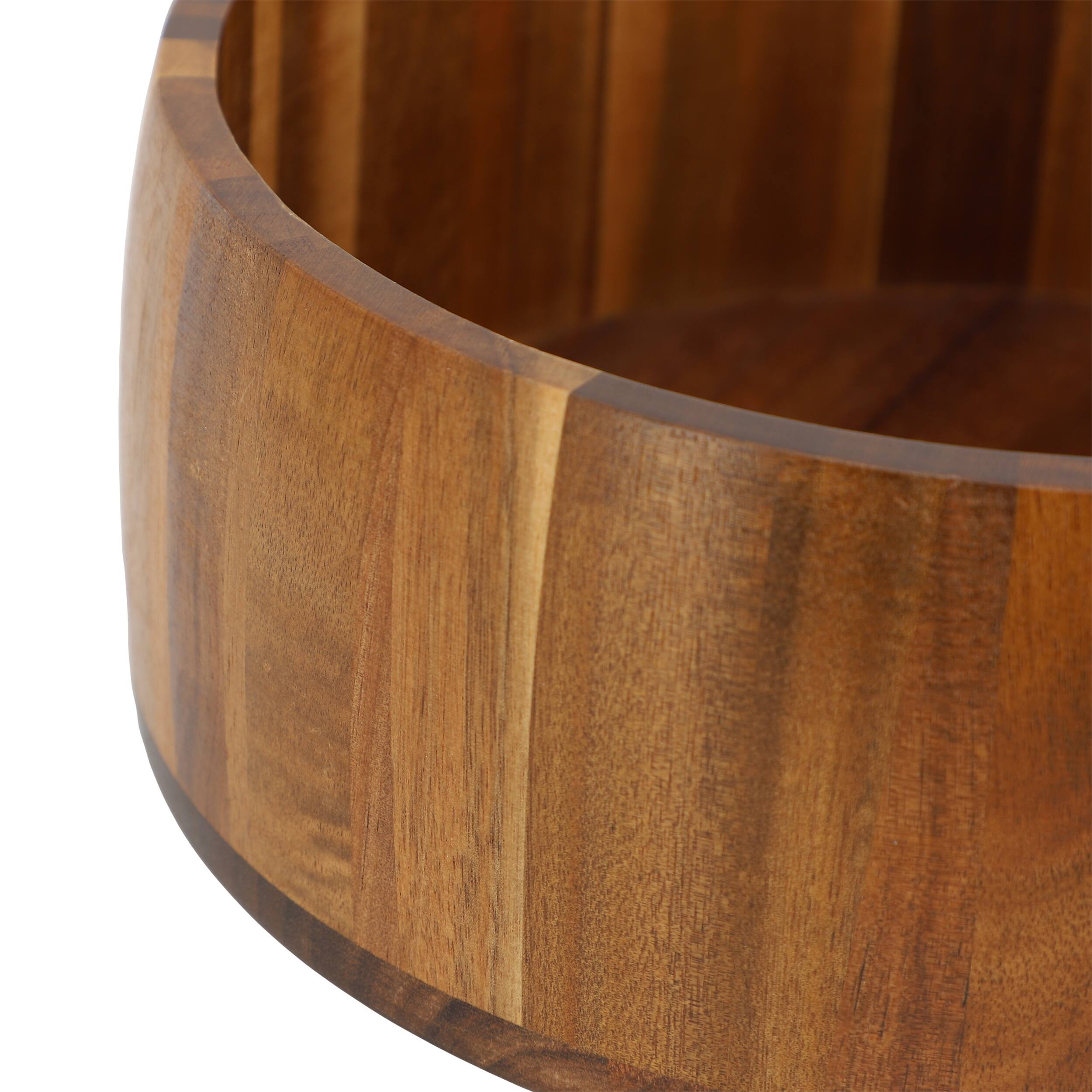 Alt View 4. MegaChef - MegaChef 9.75 Inch Large Acacia Wood Salad Bowl - Brown.