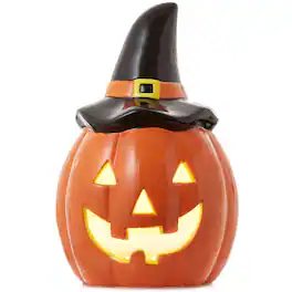 Casafield - Pre-Lit Ceramic Halloween Hand-Painted Tabletop Indoor Home Decor - Orange Jack-o-Lantern