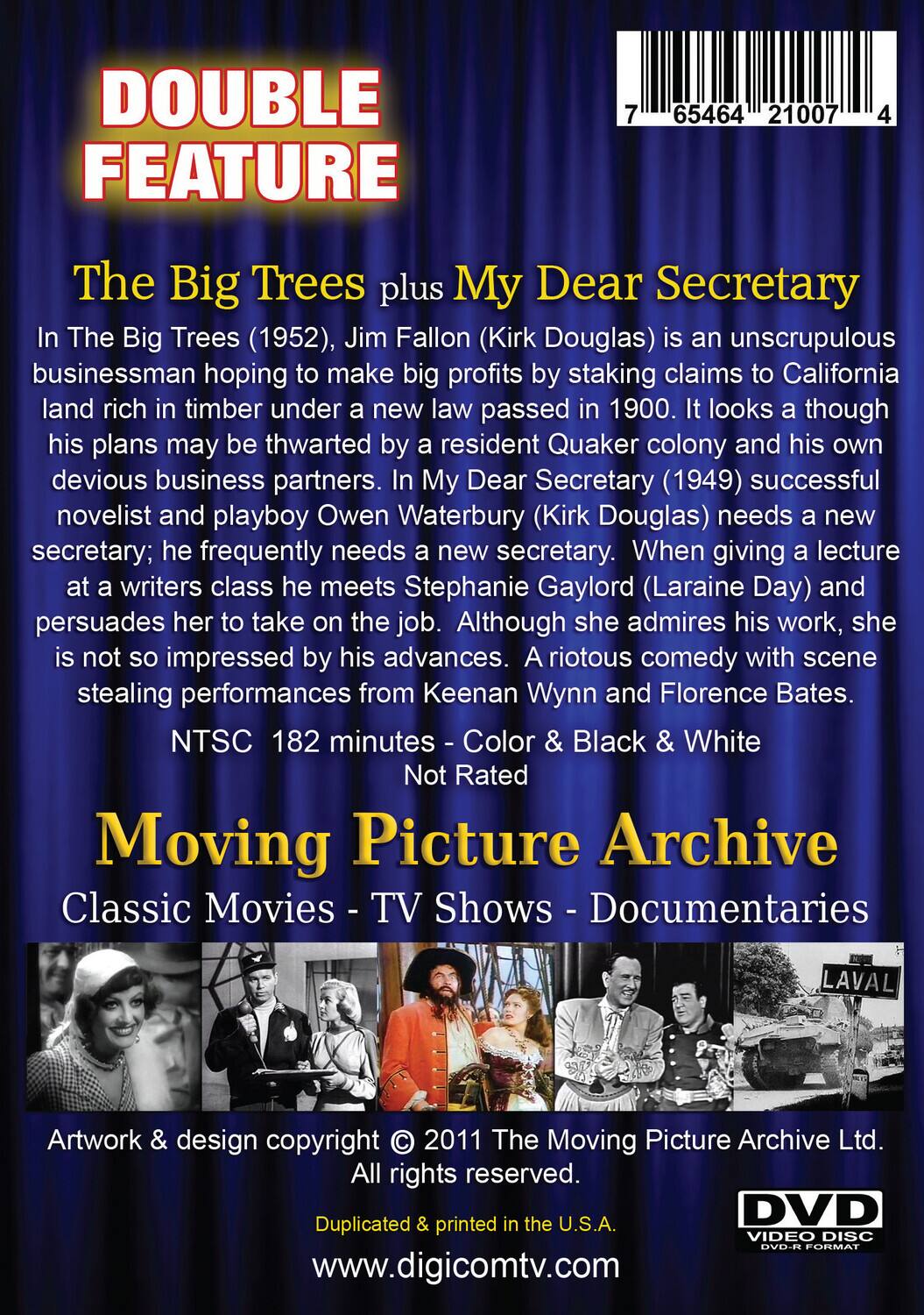 Alt View 1. Kirk Douglas Double Feature: The Big Trees / My Dear Secretary   - DVD.