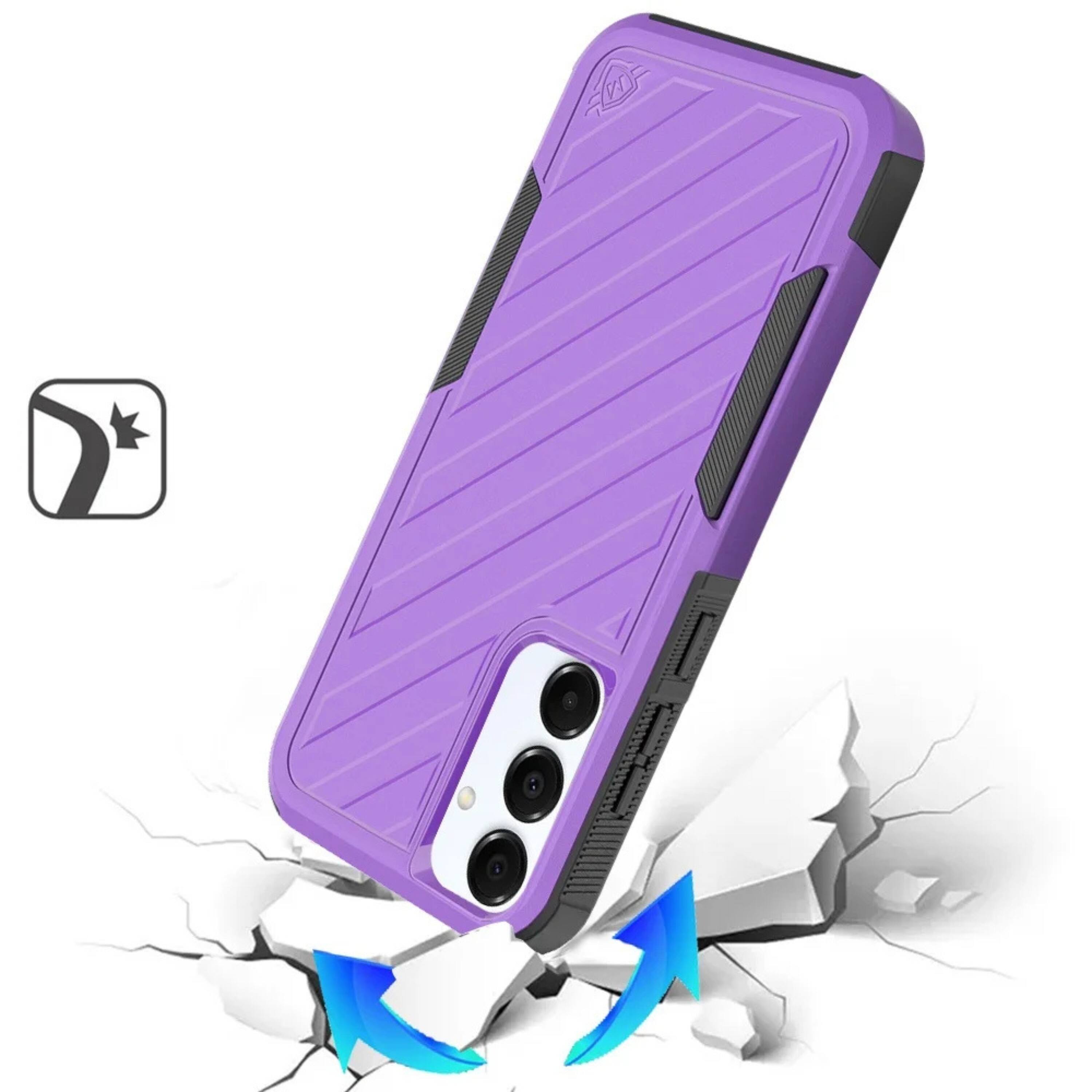 Back. Kitcheniva - Shockproof Rugged Case For Samsung S25 Plus S24 Plus Dual Layer Design Dark Purple - Purple.
