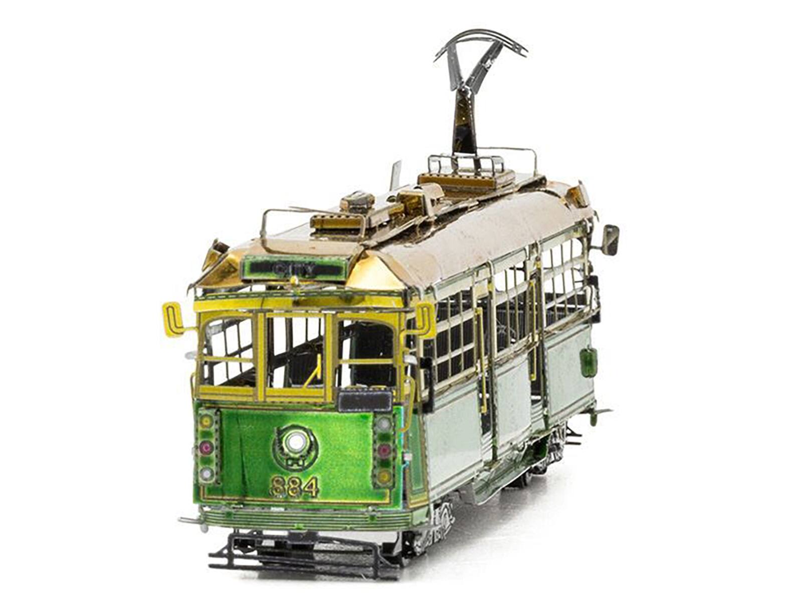 Angle. Metal Earth - Model Kit Melbourne W-class Tram Green and Gold (Moderate Difficulty) Steel Model by Metal Earth - Green and Gold.