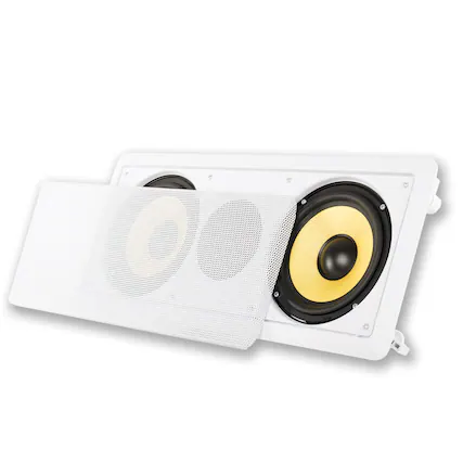 Front. Acoustic Audio by Goldwood - HD-6c In-Wall 6.5" Center Channel Speaker In Ceiling - Paintable White.