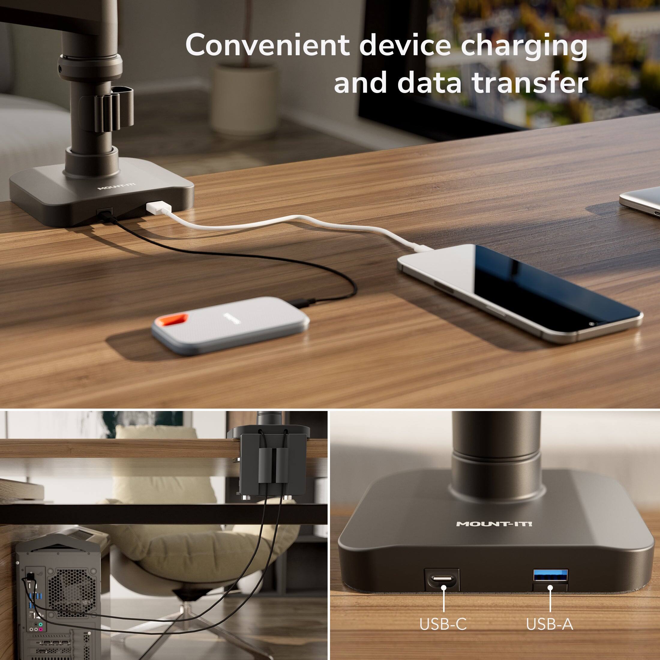 Convenient device charging and data transfer

WE ARE IN MOUNT-IT

USB-C USB-A