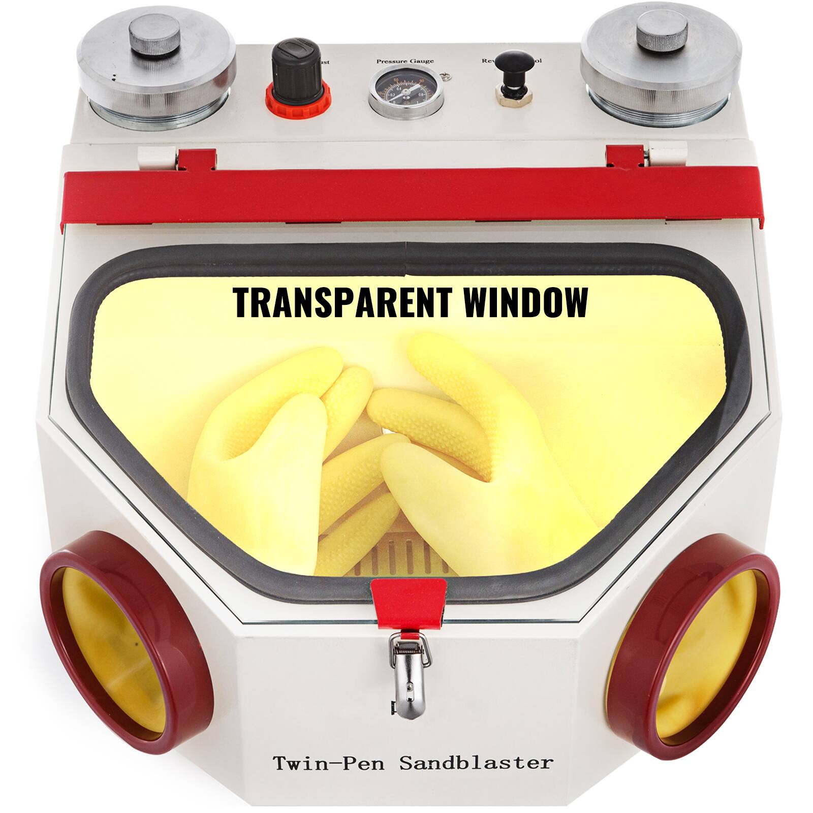 Pressure Gauge  
Rev  
ol  
HR  
TRANSPARENT WINDOW  
Twin-Pen Sandblaster