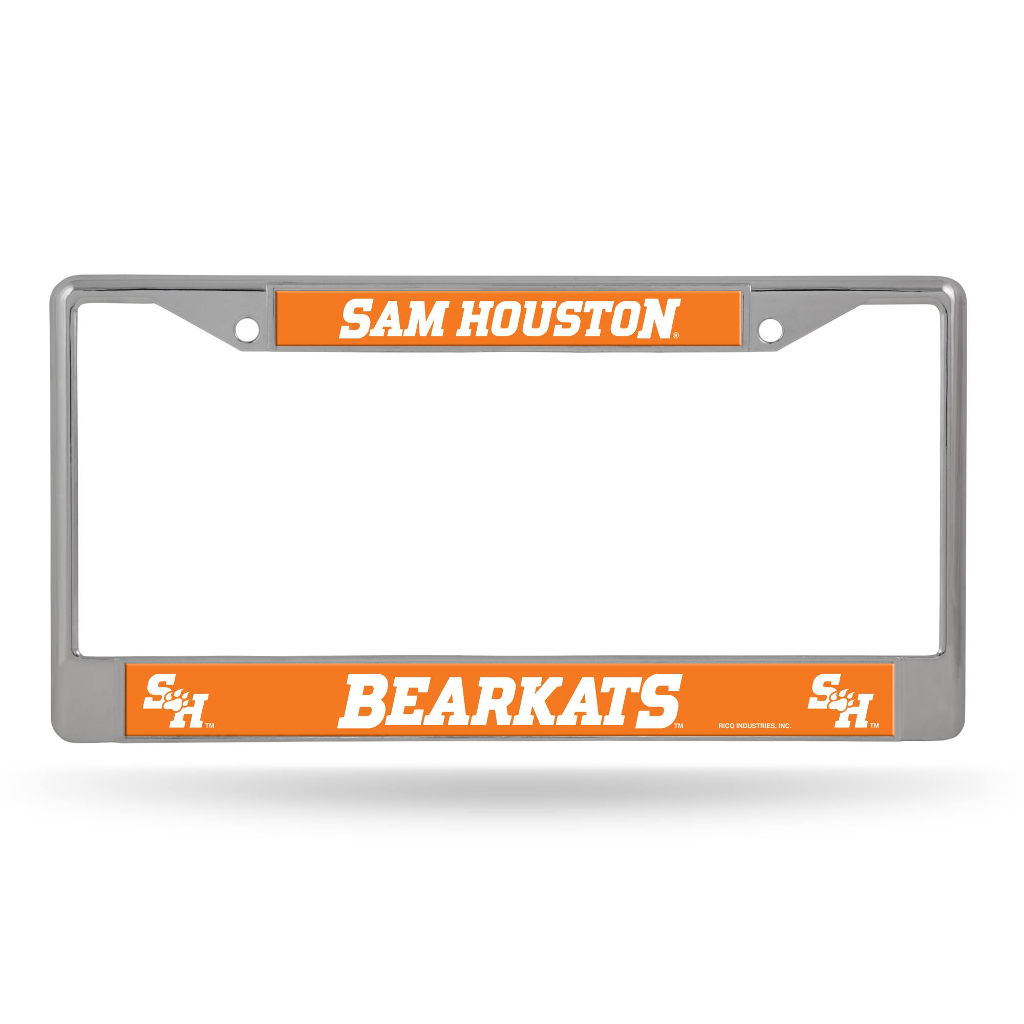 Sam Houston Bearkats - 12" x 6" Standard Size - Chrome Metal License Plate Frame