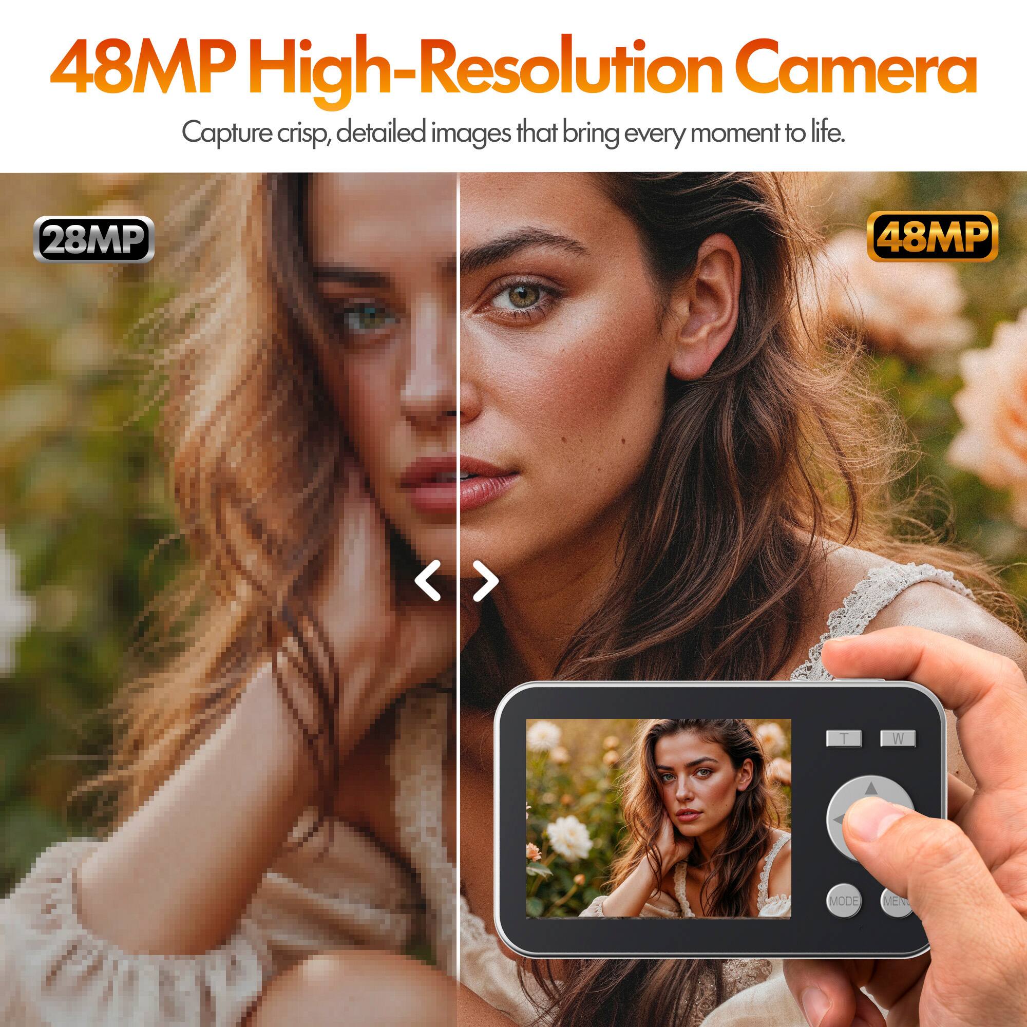 48MP High-Resolution Camera  
Capture crisp, detailed images that bring every moment to life.  
28MP  
48MP  
T  
MODE  
EN