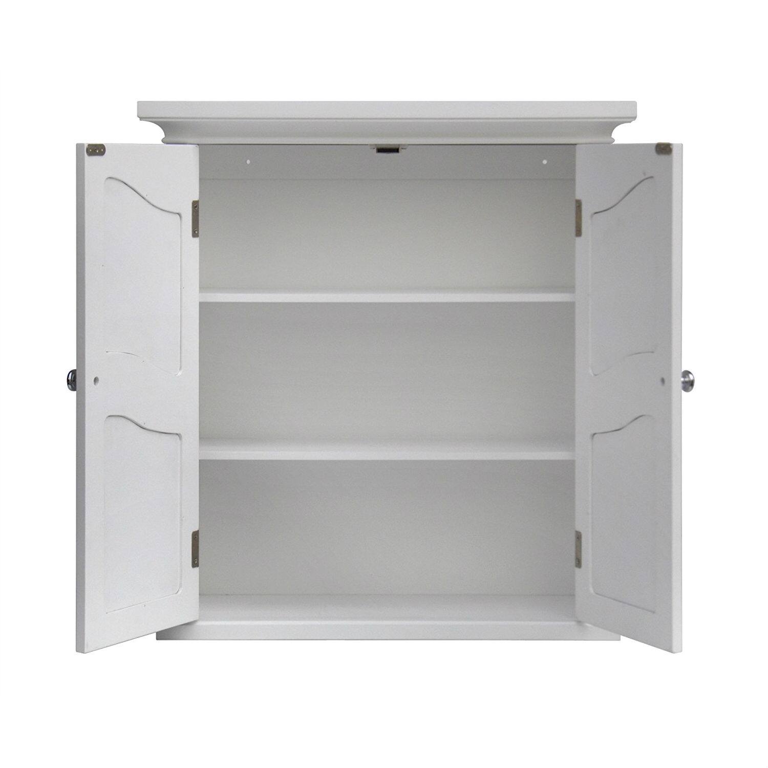 Left. Hivvago - French Classic Style 2 Door Bathroom Wall Cabinet in White - White.