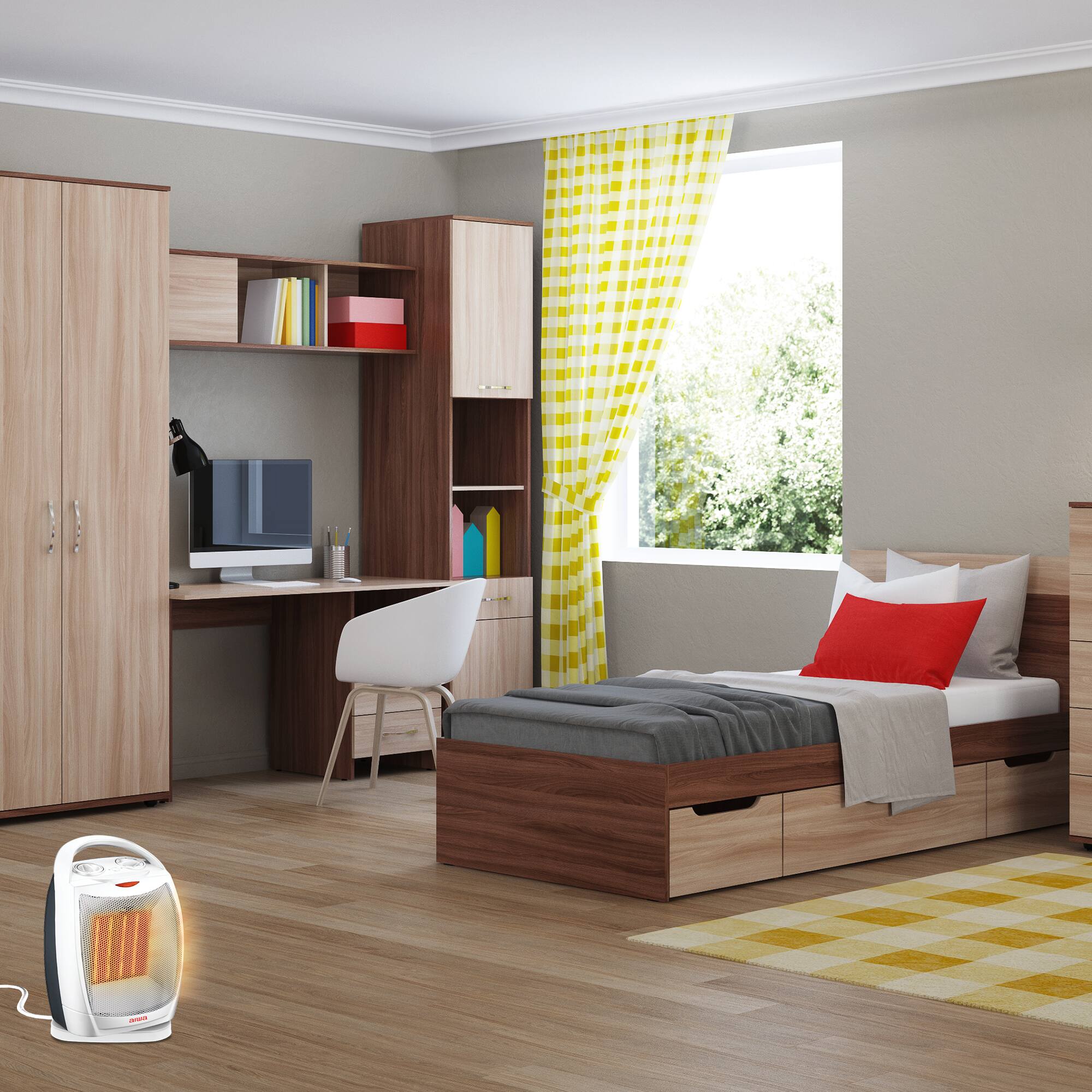 Alt View 2. Aiwa - AIWA Oscillating Small Heater - White.