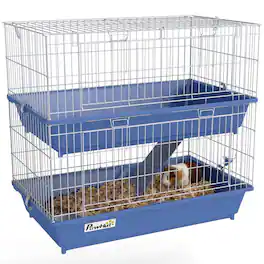 Pawhut - 2-Tier Mouse Cage, Ferret Cage W/ Dish and Bottle, Ramp