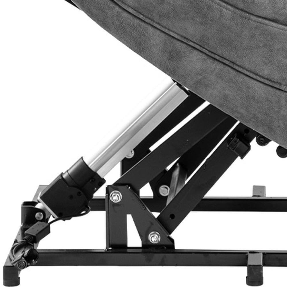 Alt View 4. Kadyn - Swivel Rocking Recliner Chair, 8-Point Massage & Heat, 360° Rotation, USB Port, Cup Holders, Gray - Gray.