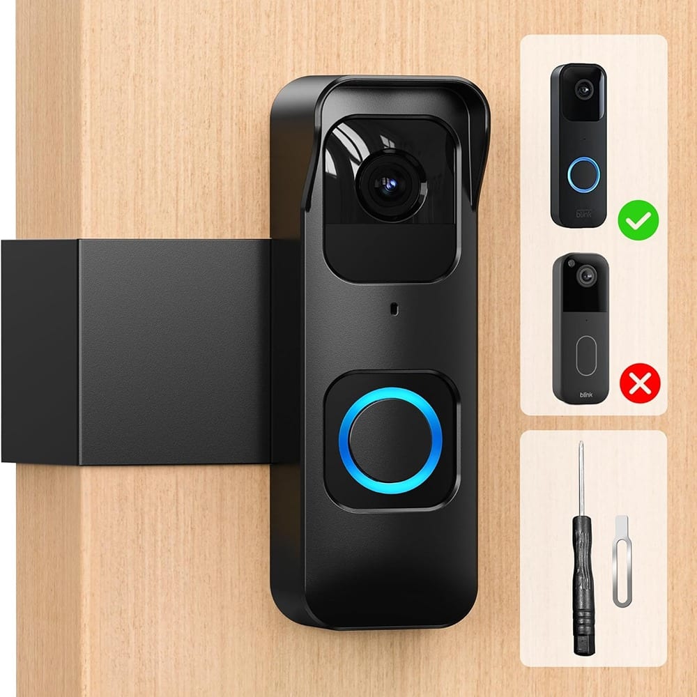 Schertz - Blink 1st Gen Doorbell Mount – Anti-Theft, No-Drill, Rain Cover - Black