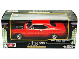 1969 Dodge Coronet Super Bee Red 1/24 Diecast Model Car by Motormax