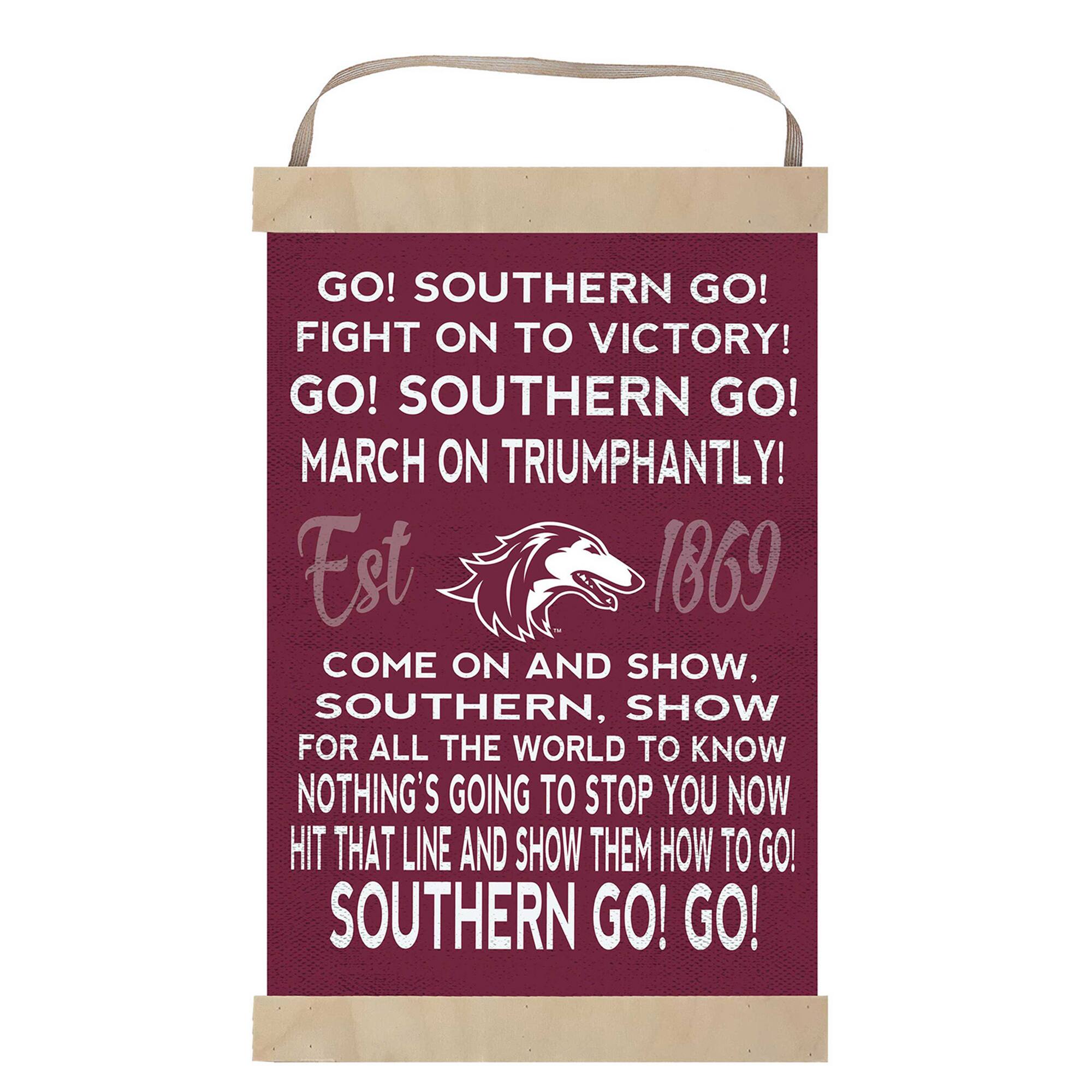 Southern Illinois Salukis 12'' x 20'' Fight Song Banner Sign