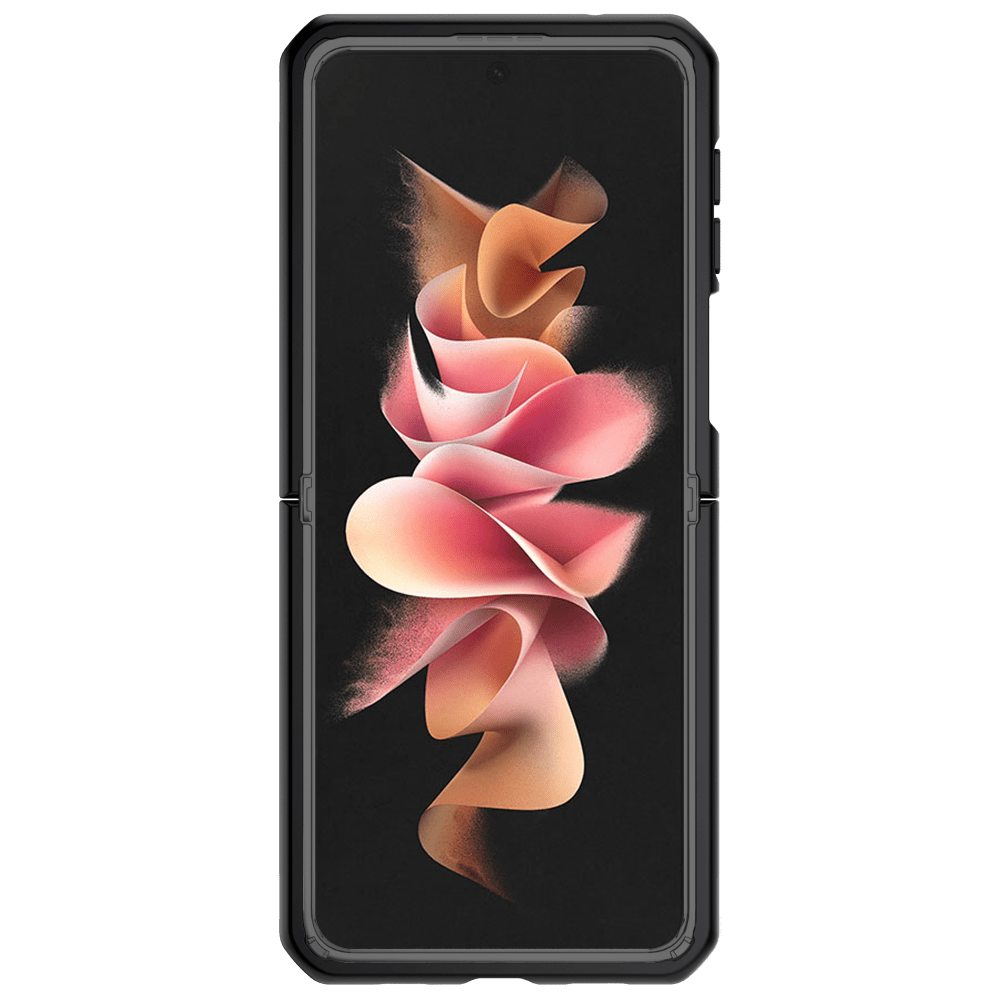 Alt View 1. Itskins - ITSKINS Hybrid // Solid Case for Samsung Galaxy Z Flip3 5G - Clear/Black - Black.