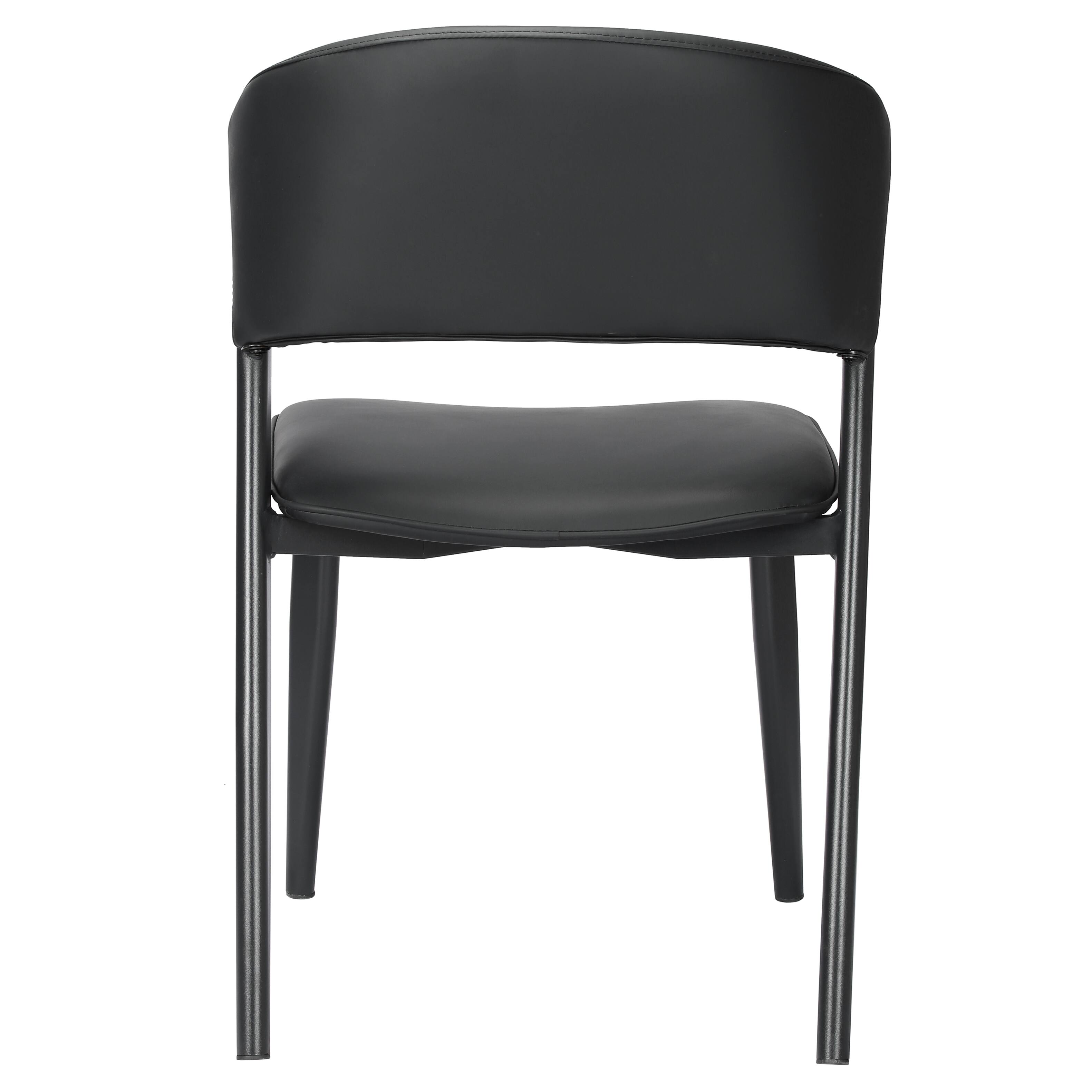 Alt View 5. LeisureMod - Aspen 4-PCS Modern Leather Dining Room Chair with Padded Cushion Backrest & Assembled Iron Frame - Black.