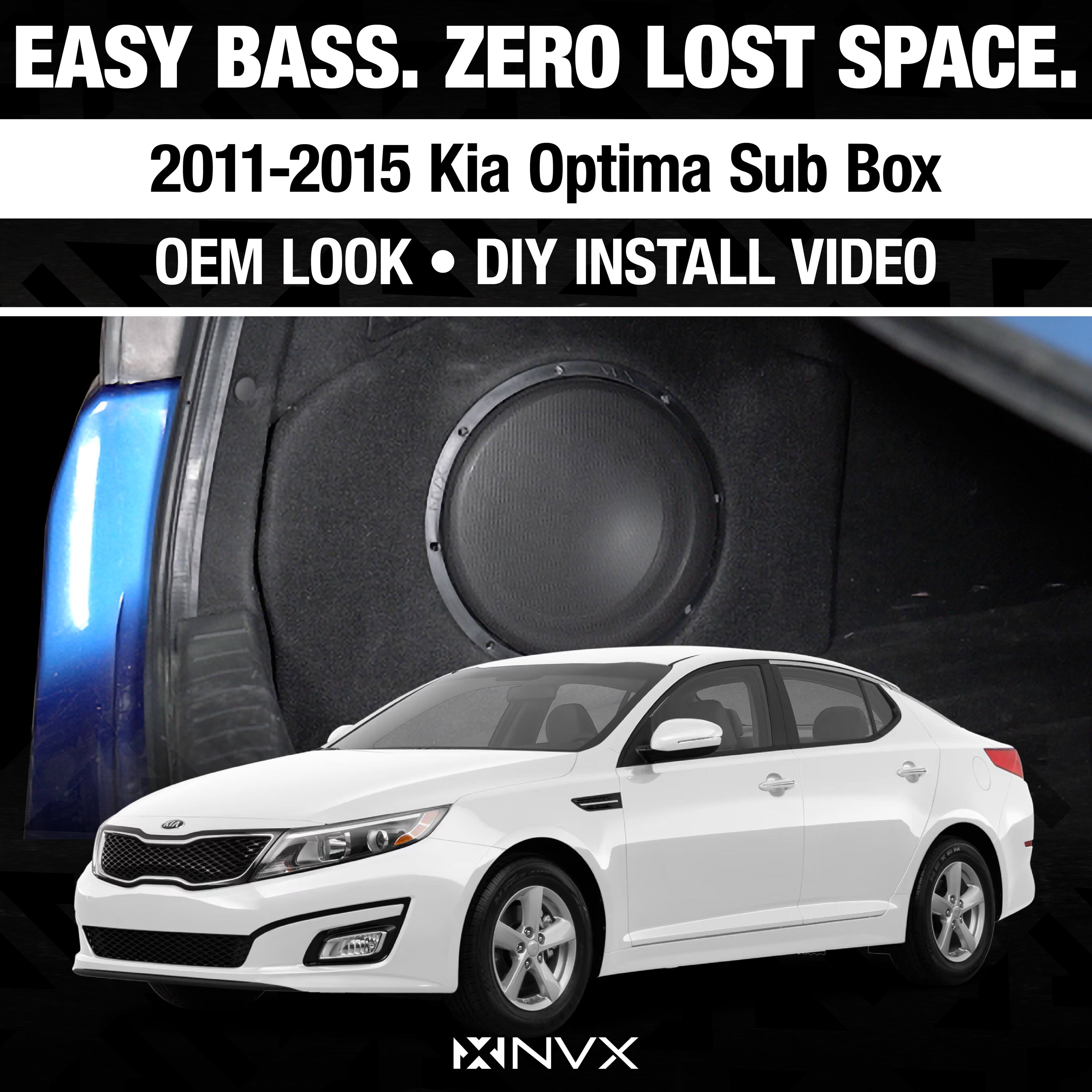 EASY BASS. ZERO LOST SPACE.  
2011-2015 Kia Optima Sub Box  
OEM LOOK • DIY INSTALL VIDEO
