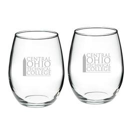 Jardine - Central Ohio Technical College 21oz. 2-Piece Stemless Wine Glass Set - Multicolor