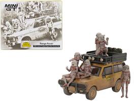 Range Rover Tan Dirty Version Camel Trophy Papua New Guinea Team USA 1982 Asaro Mudmen 6-Figure Set 1/64 Diecast Mini GT - Multi